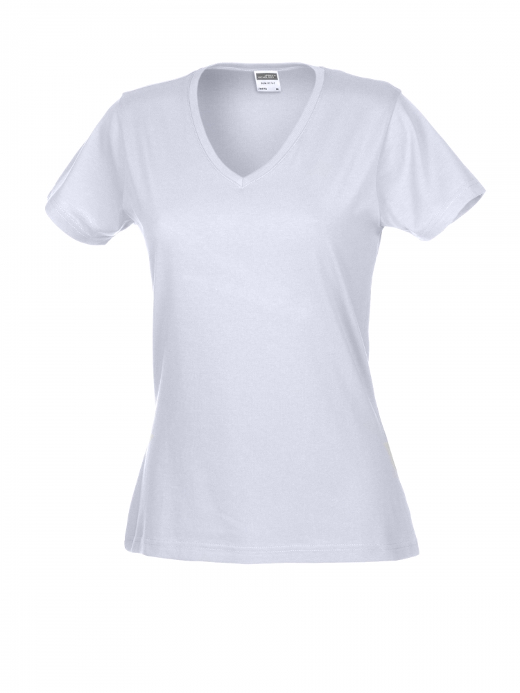 Дамска тениска с деколте (S, White)