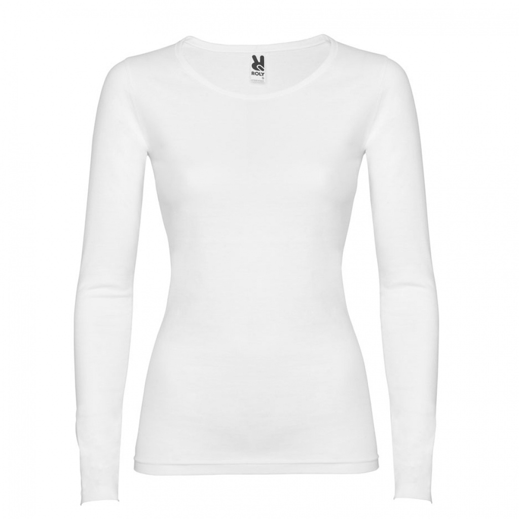 Тениска дълъг ръкав дамска (S, White)